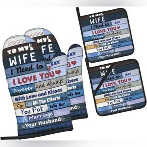 To My Wife Oven Mitts and Pot Holders Set